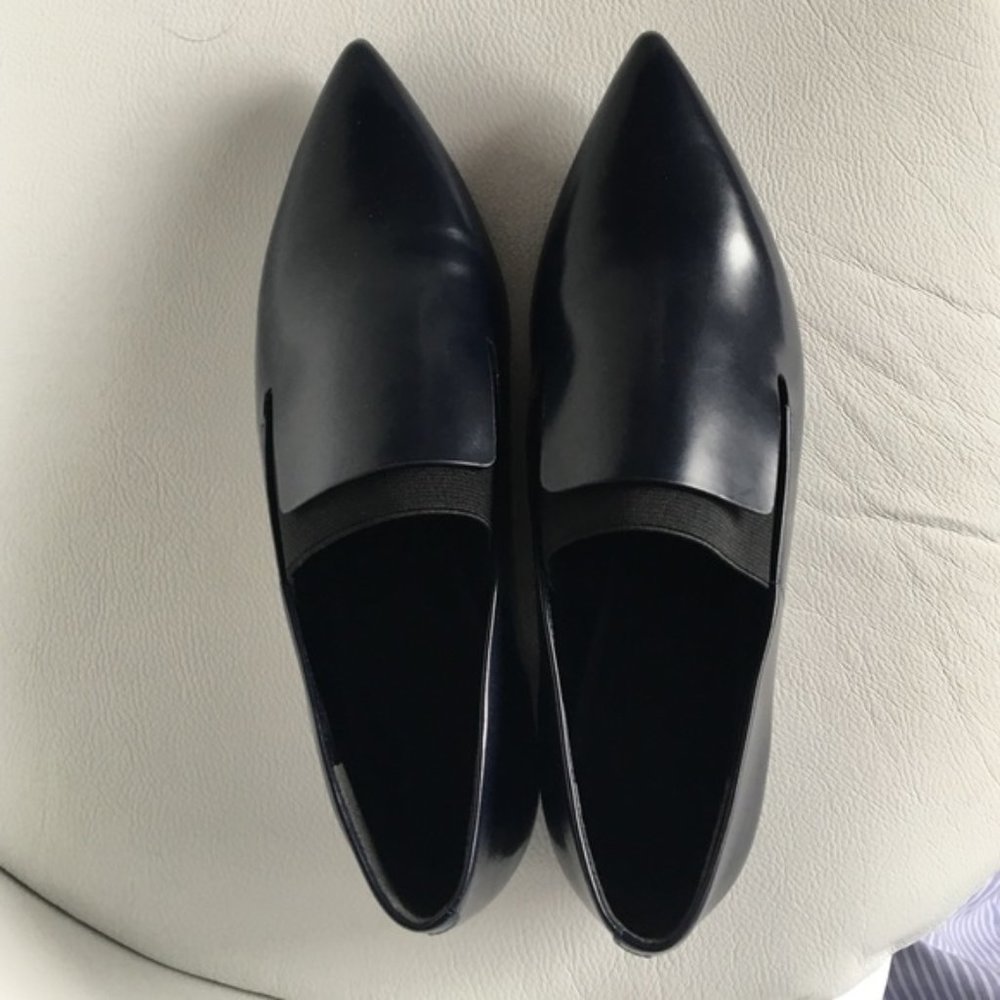 Alexander Wang Jamie leather pointed toe slip on oxford smoking loafer flat